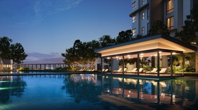 Poolside pavilion